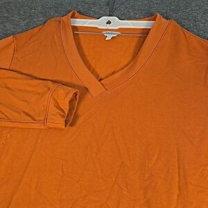 Orvis Women's Sweatshirt Size XL Burnt Orange Super Soft Modal V-neck Cozycore